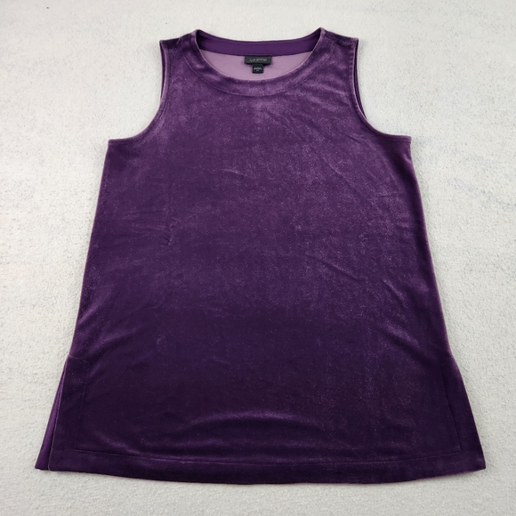 J. Jill Wearever Purple Velour Velvet Tank Shirt Size XS - Picture 1 of 8